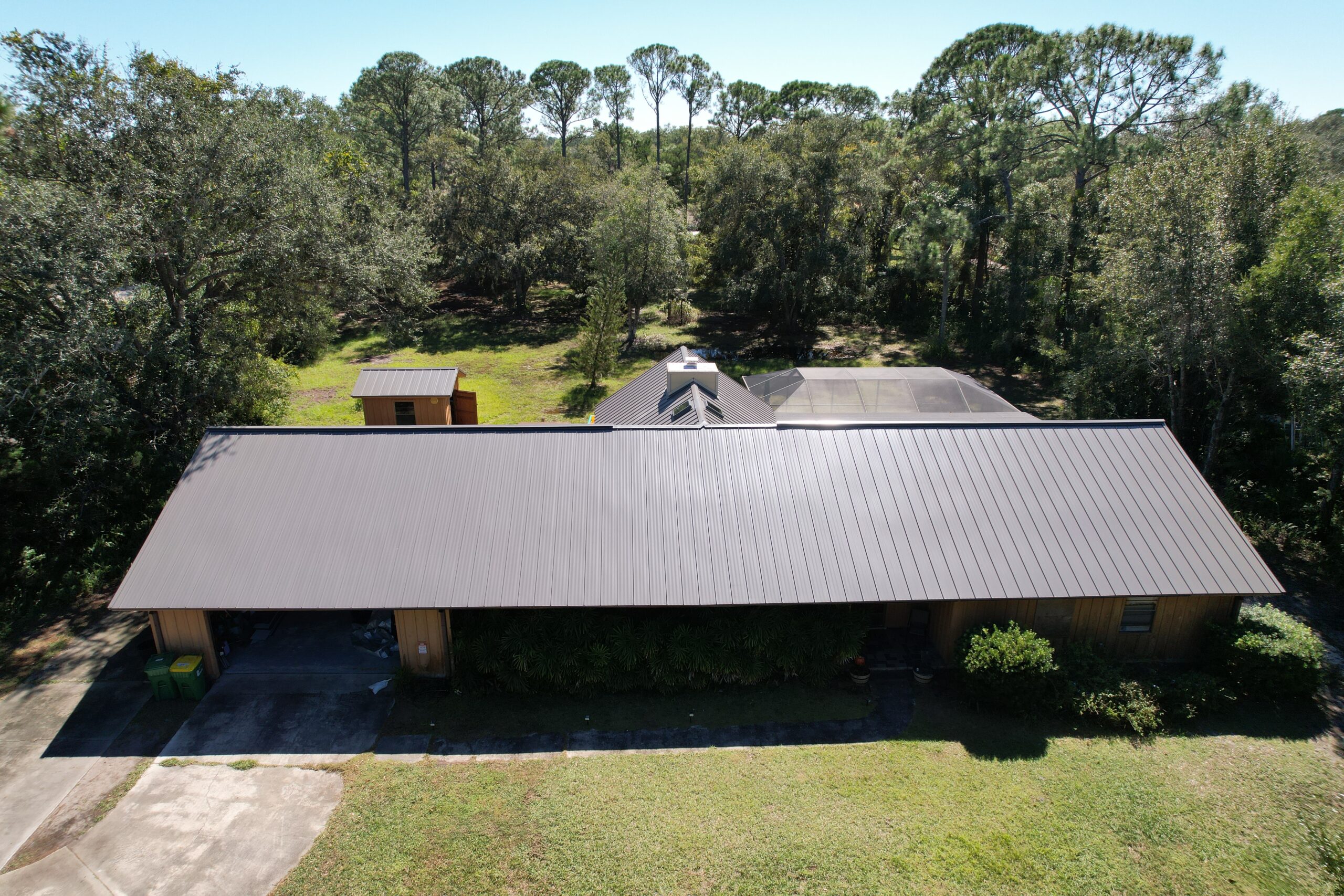 Metal Roof on Residential Home with a pool